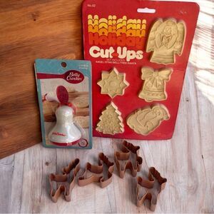 Vintage & New Christmas Holiday Homemade Cookie Cutters Stamp Bundle NOS